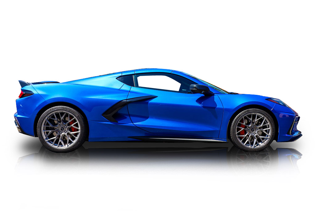 An incredible side shot photo of a Chevrolet Corvette previously listed on Exotic Car Trader