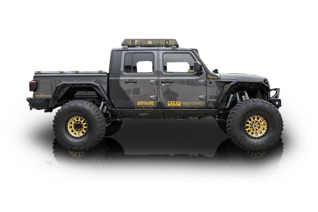 An incredible side shot photo of a Jeep Gladiator previously listed on Exotic Car Trader