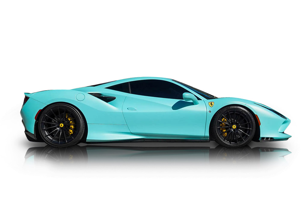 An incredible side shot photo of a Ferrari F8 Tributo previously listed on Exotic Car Trader