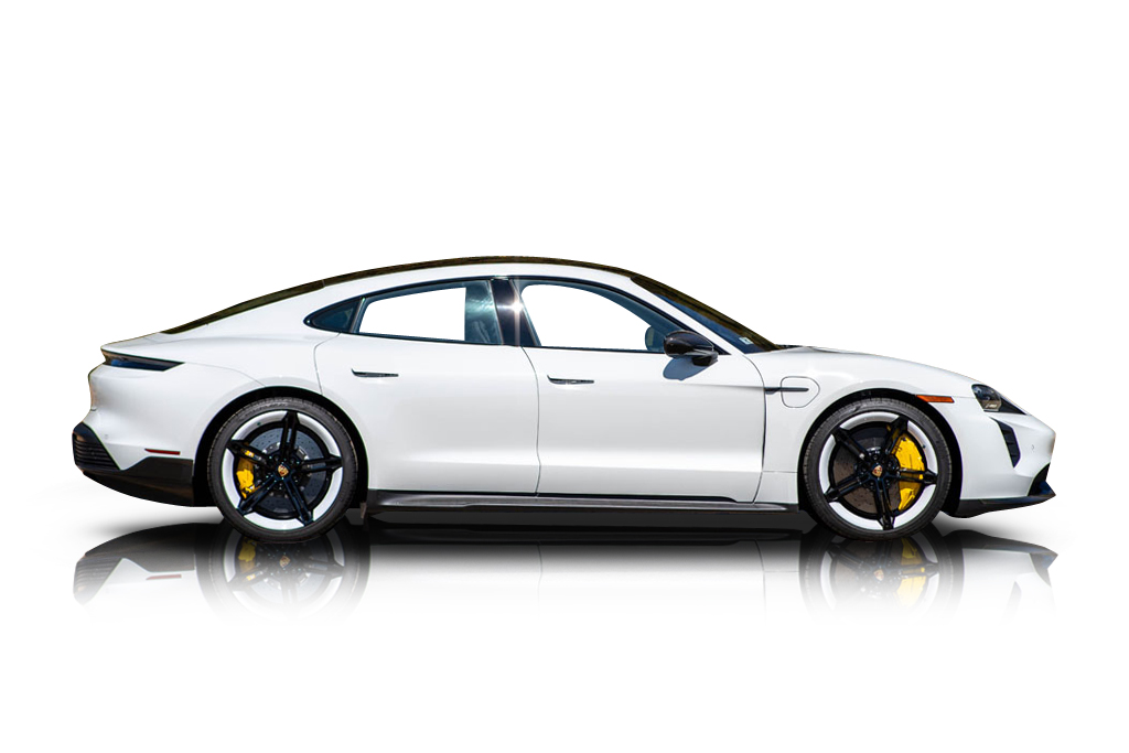An incredible side shot photo of a Porsche Taycan previously listed on Exotic Car Trader