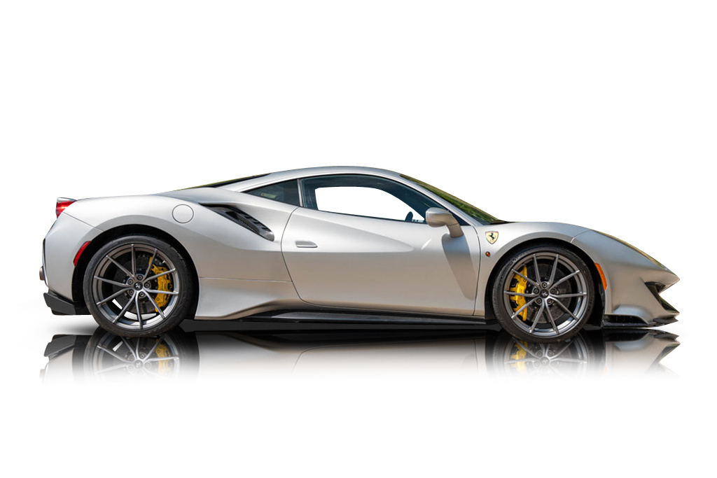 An incredible side shot photo of a Ferrari 488 Pista previously listed on Exotic Car Trader