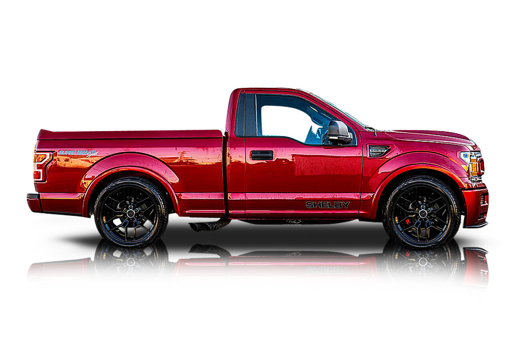 An incredible side shot photo of aFord F-150 that you should buy.