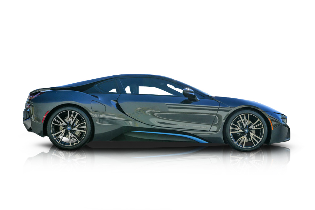 An incredible side shot photo of aBMW I8 that you should buy.
