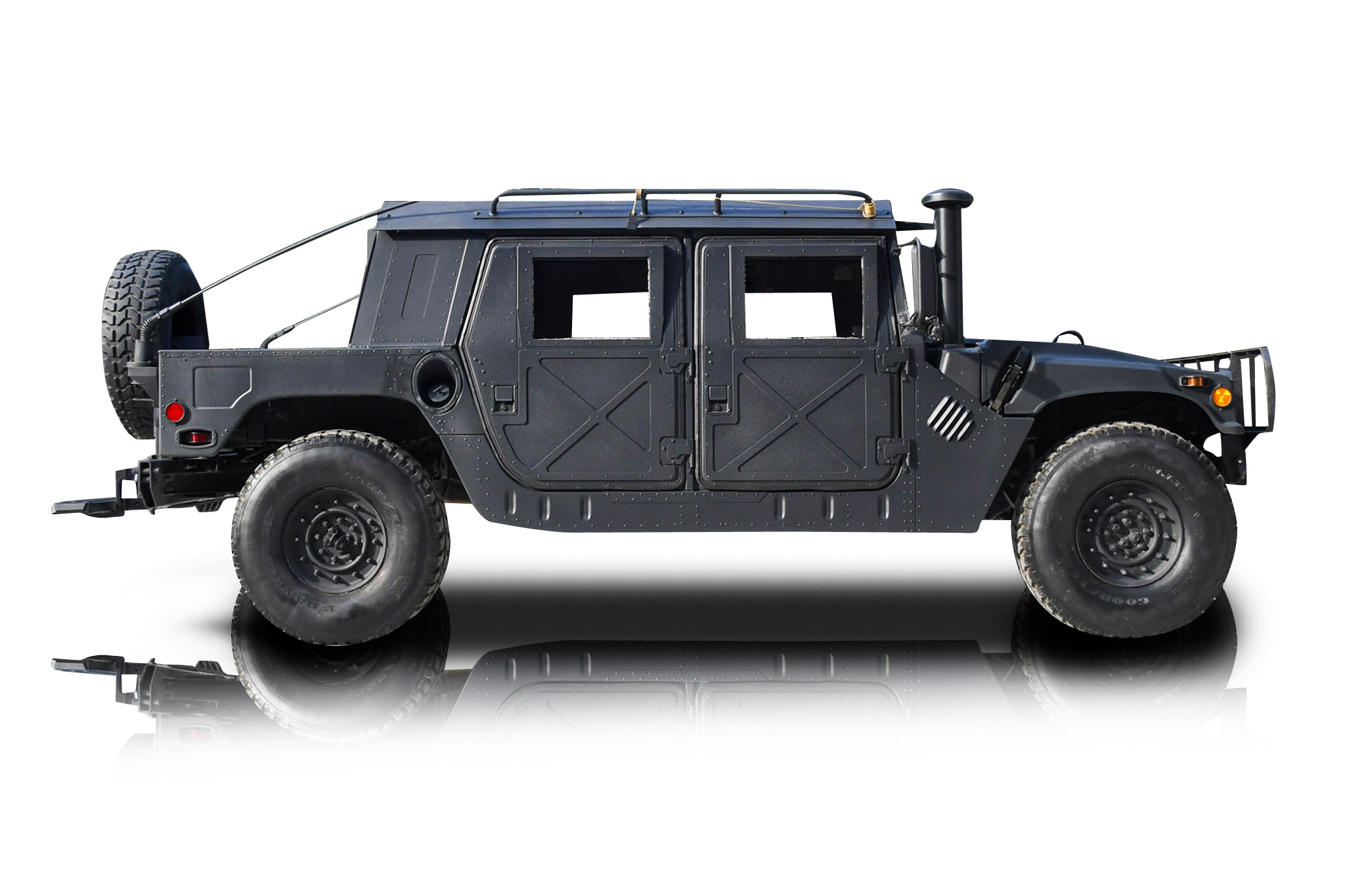 An incredible side shot photo of a AM General Humvee that you should buy.