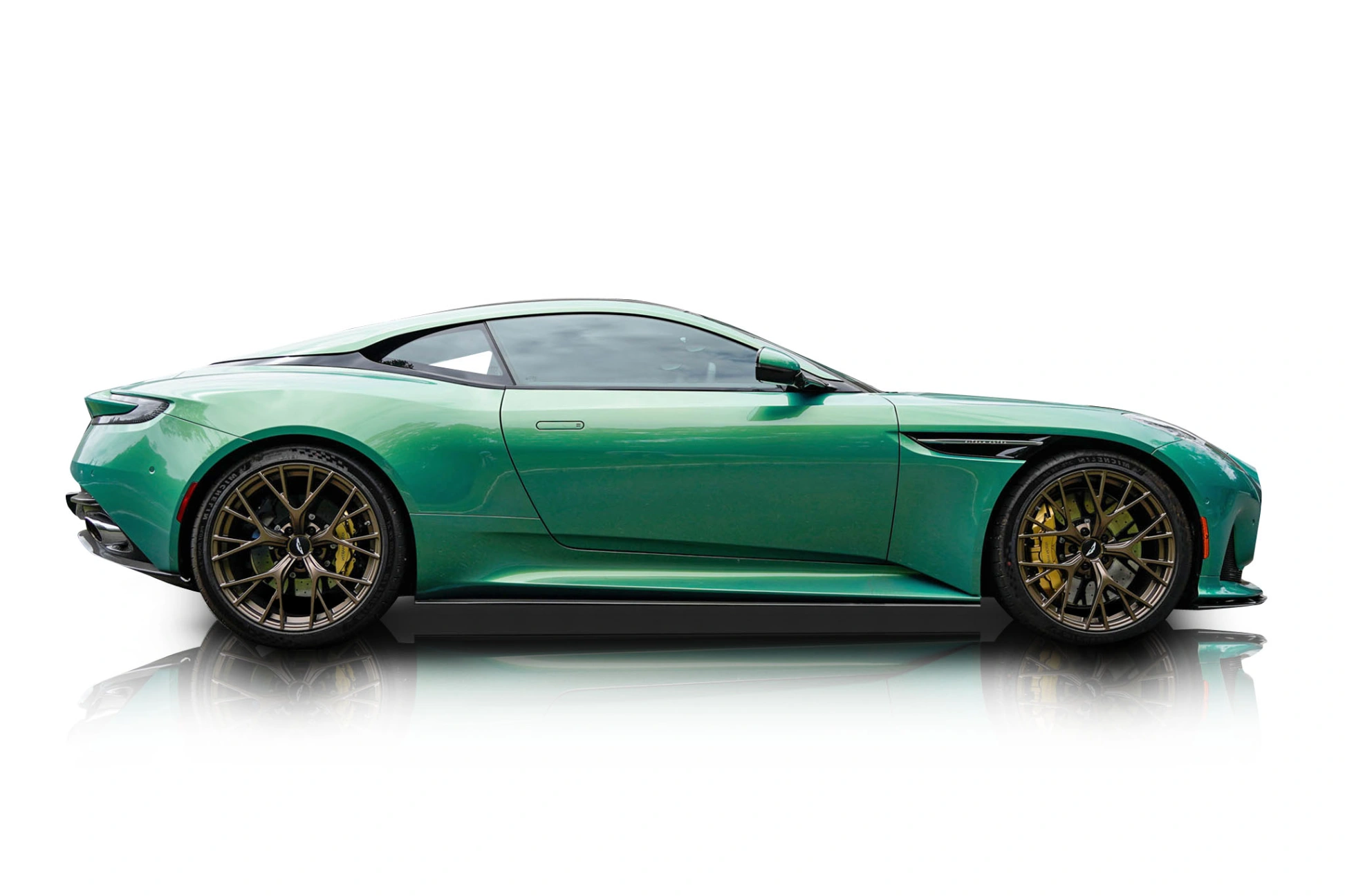 An incredible side shot photo of a Aston Martin DB12 that you should buy.