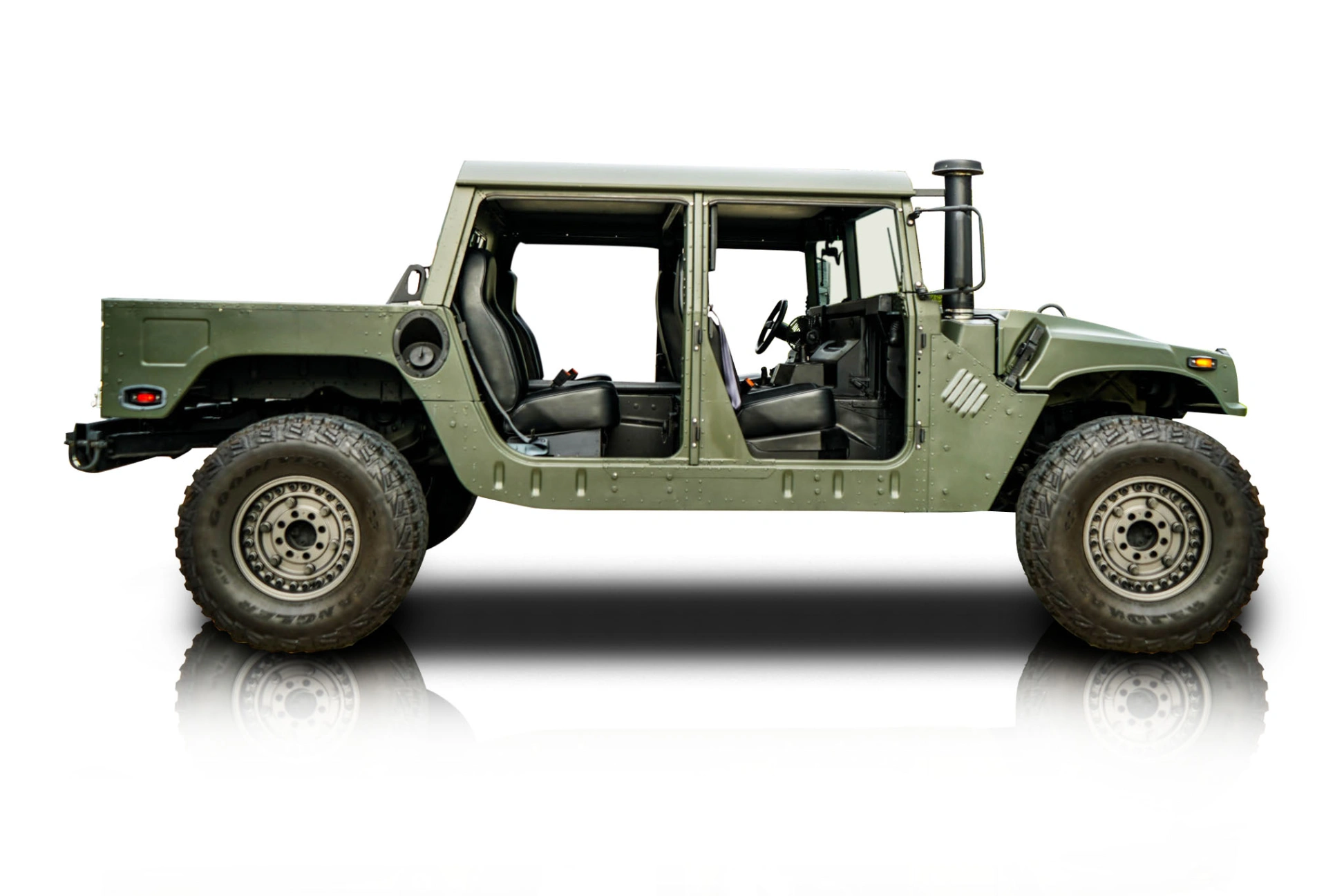 An incredible side shot photo of a AM General Humvee that you should buy.