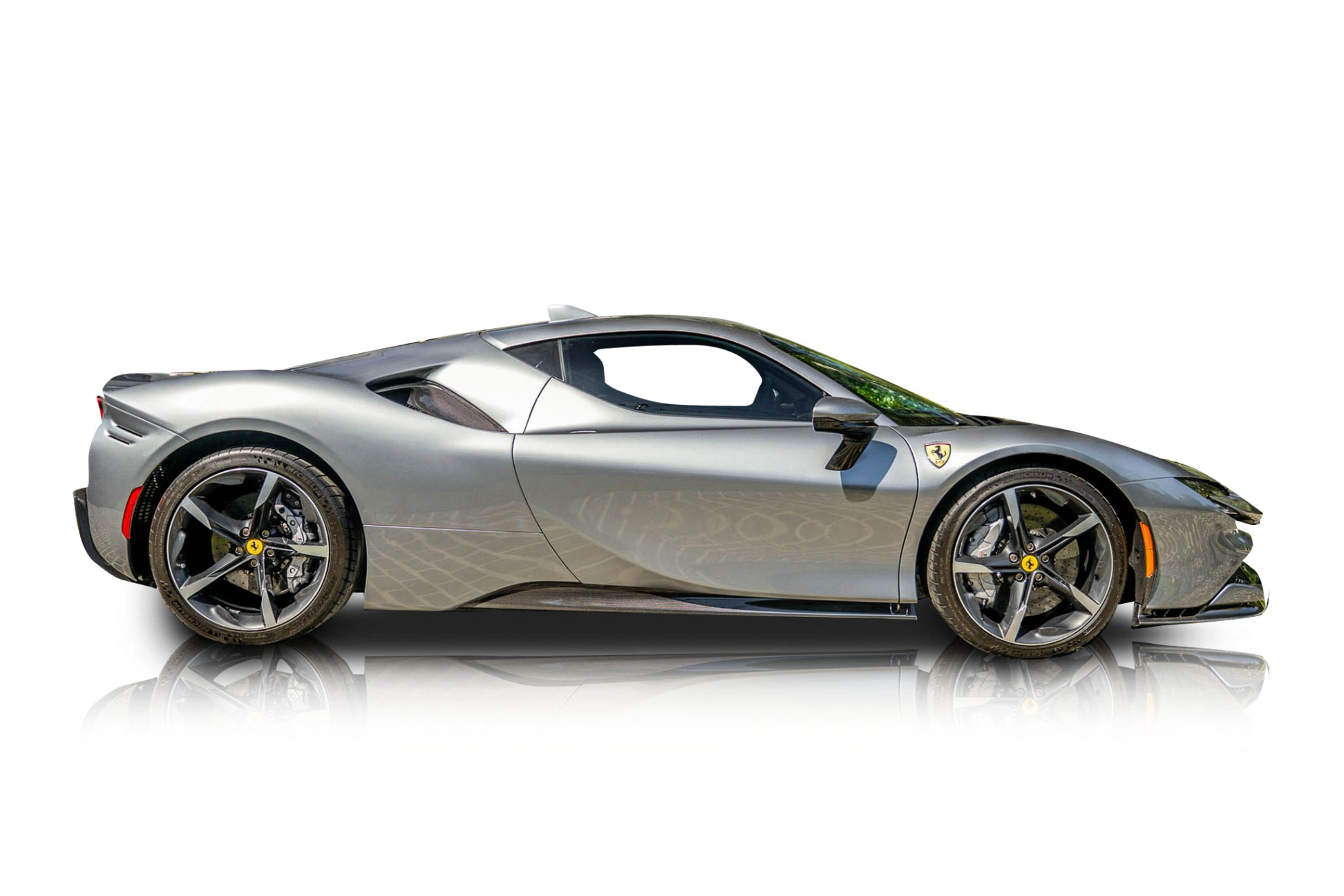 An incredible side shot photo of a Ferrari SF90 previously listed on Exotic Car Trader