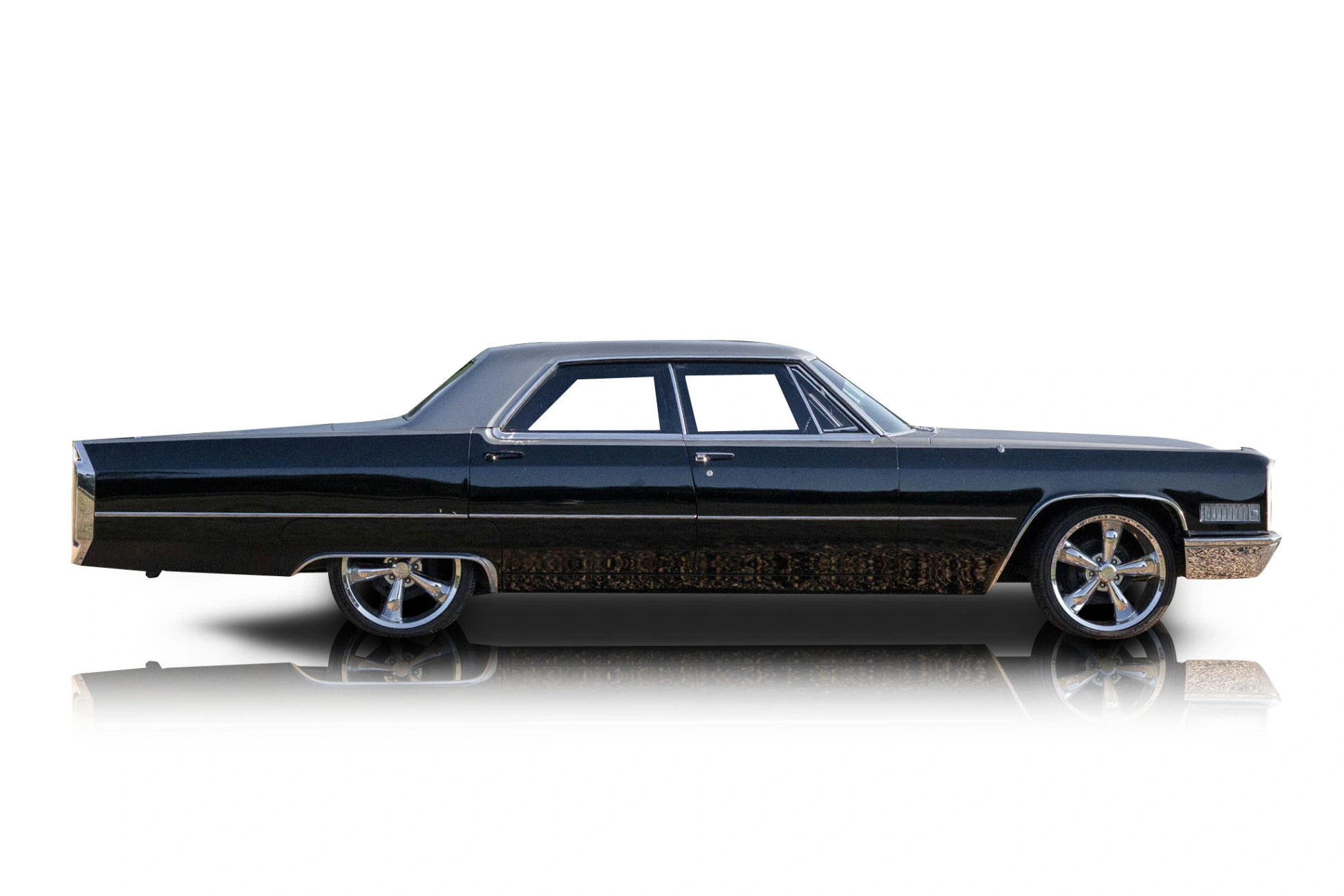 An incredible side shot photo of aCadillac DeVille that you should buy.