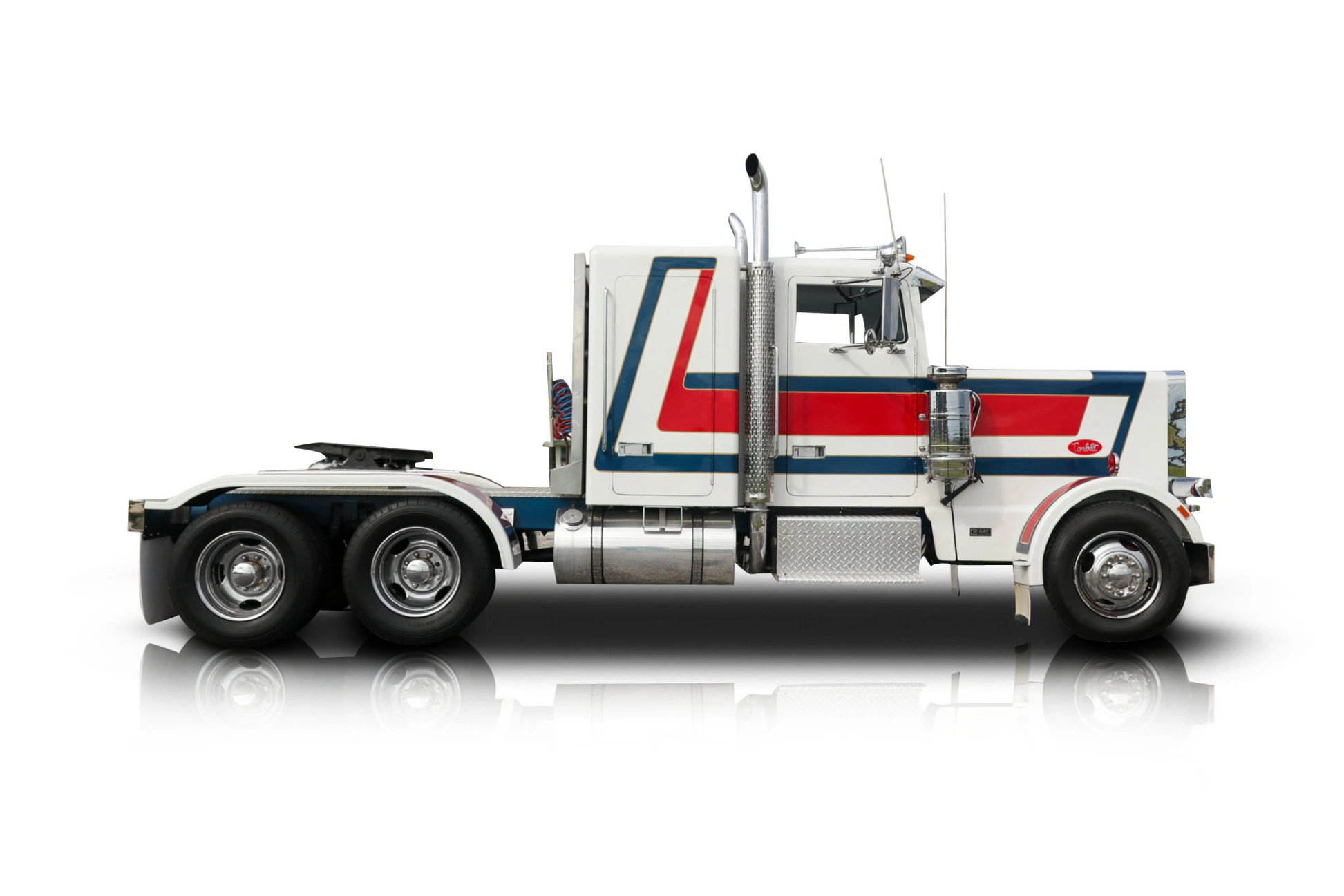 An incredible side shot photo of a Peterbilt 359 that you should buy.