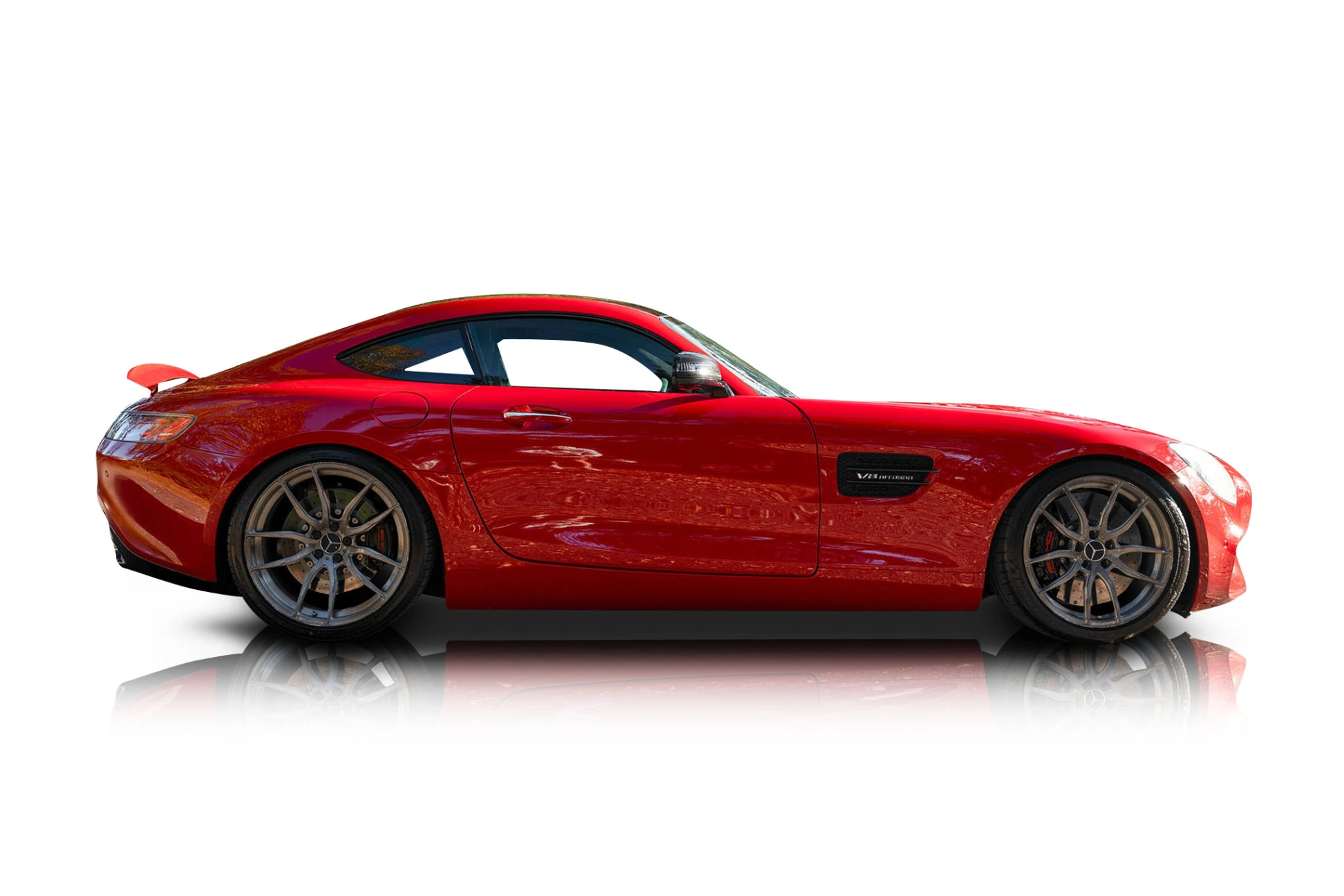 An incredible side shot photo of a Mercedes-Benz AMG GT that you should buy.