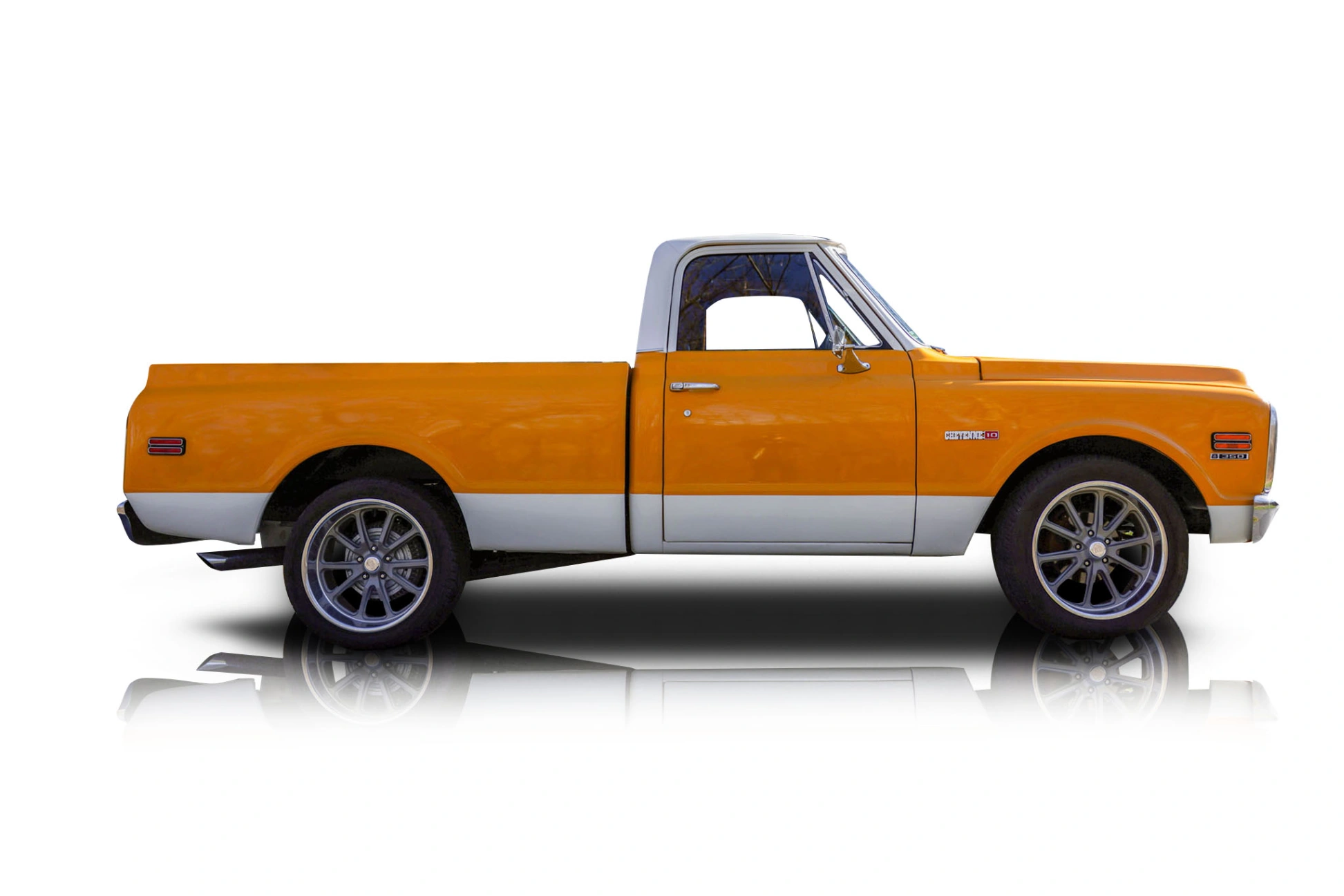 An incredible side shot photo of a Chevrolet C10 that you should buy.
