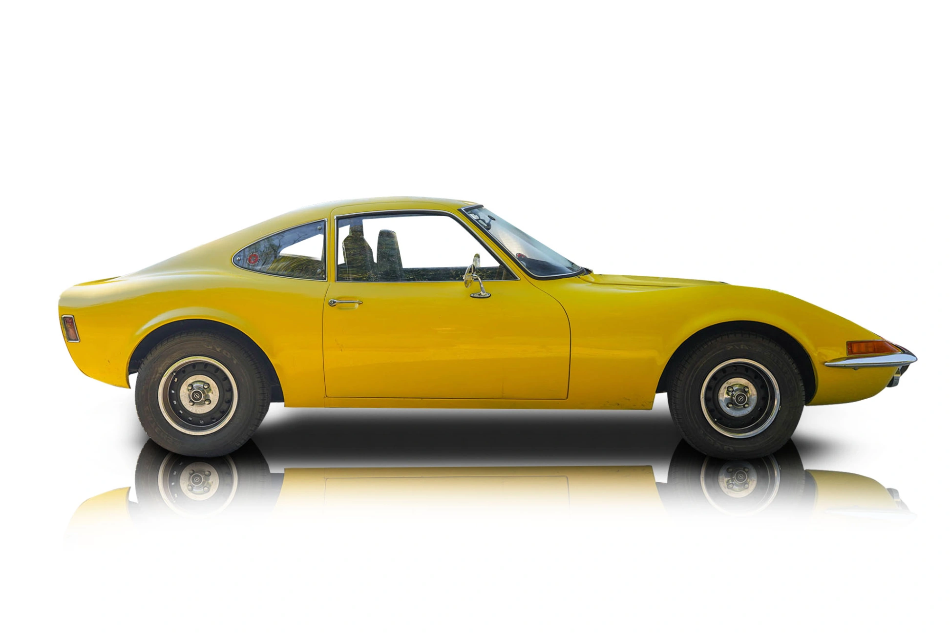 An incredible side shot photo of a Opel GT that you should buy.
