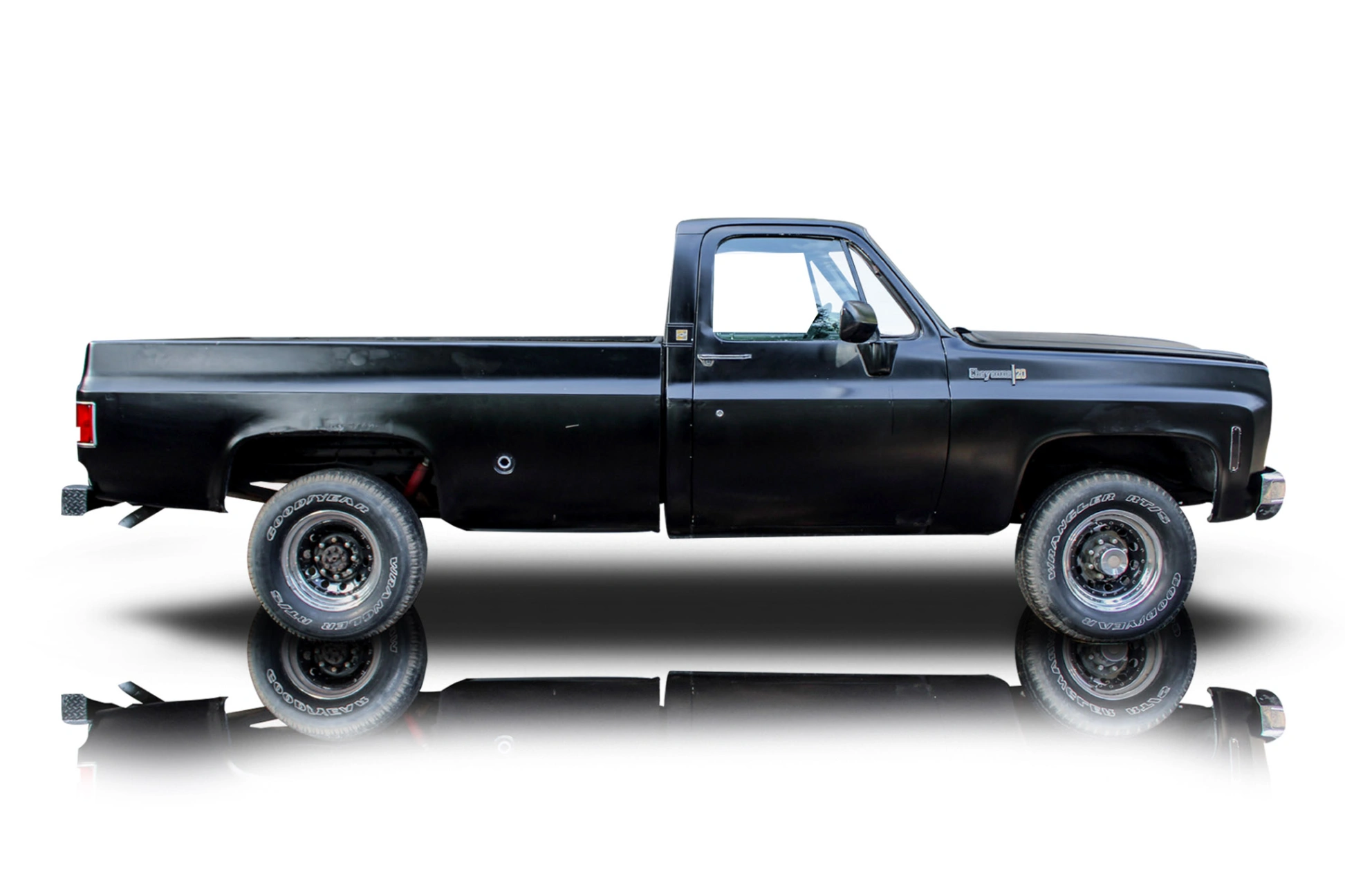 An incredible side shot photo of a Chevrolet C20 that you should buy.