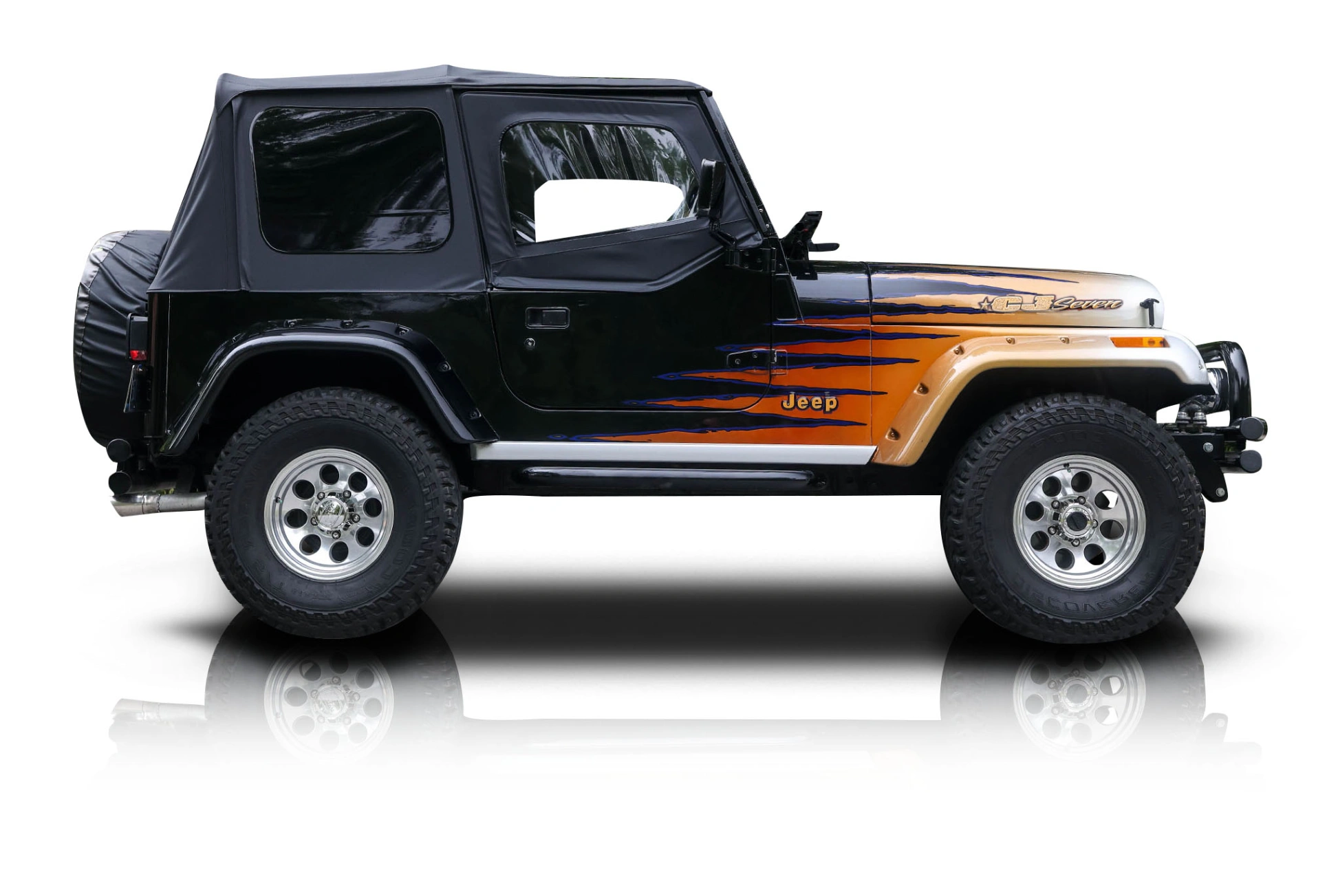 An incredible side shot photo of a Jeep CJ-7 that you should buy.