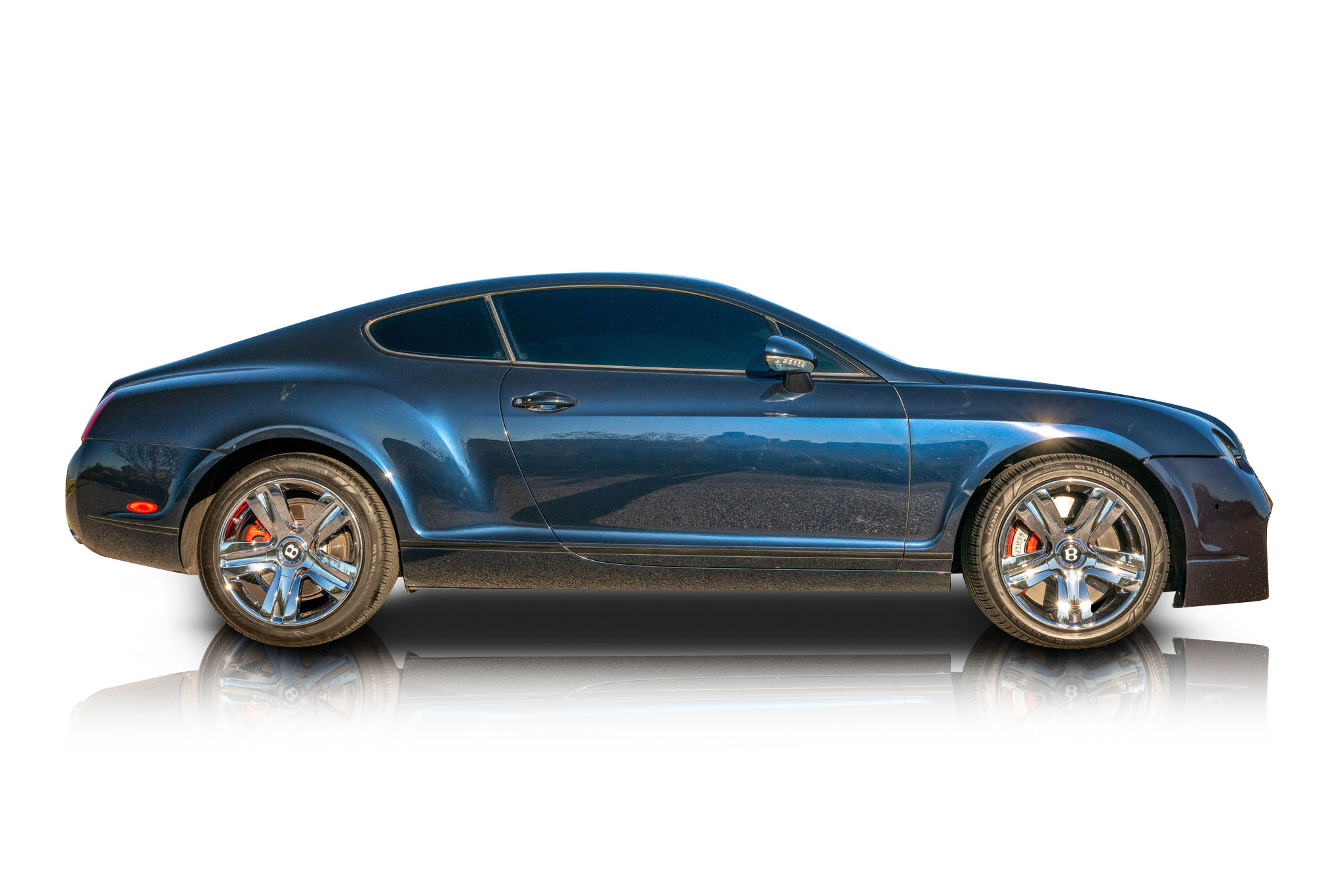 An incredible side shot photo of a Bentley Continental that you should buy.