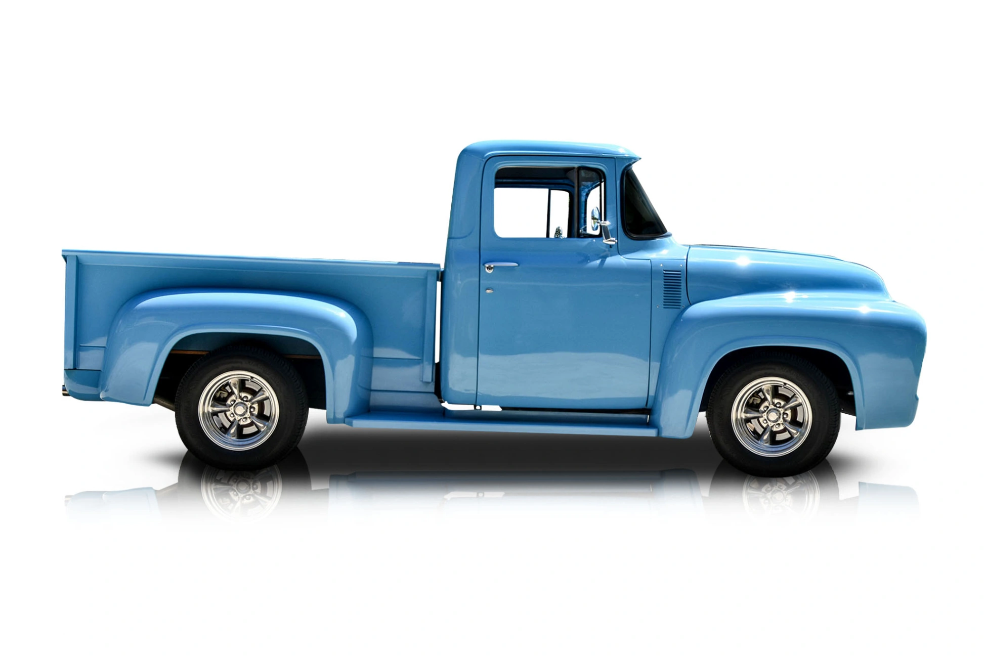 An incredible side shot photo of a Ford F-100 that you should buy.