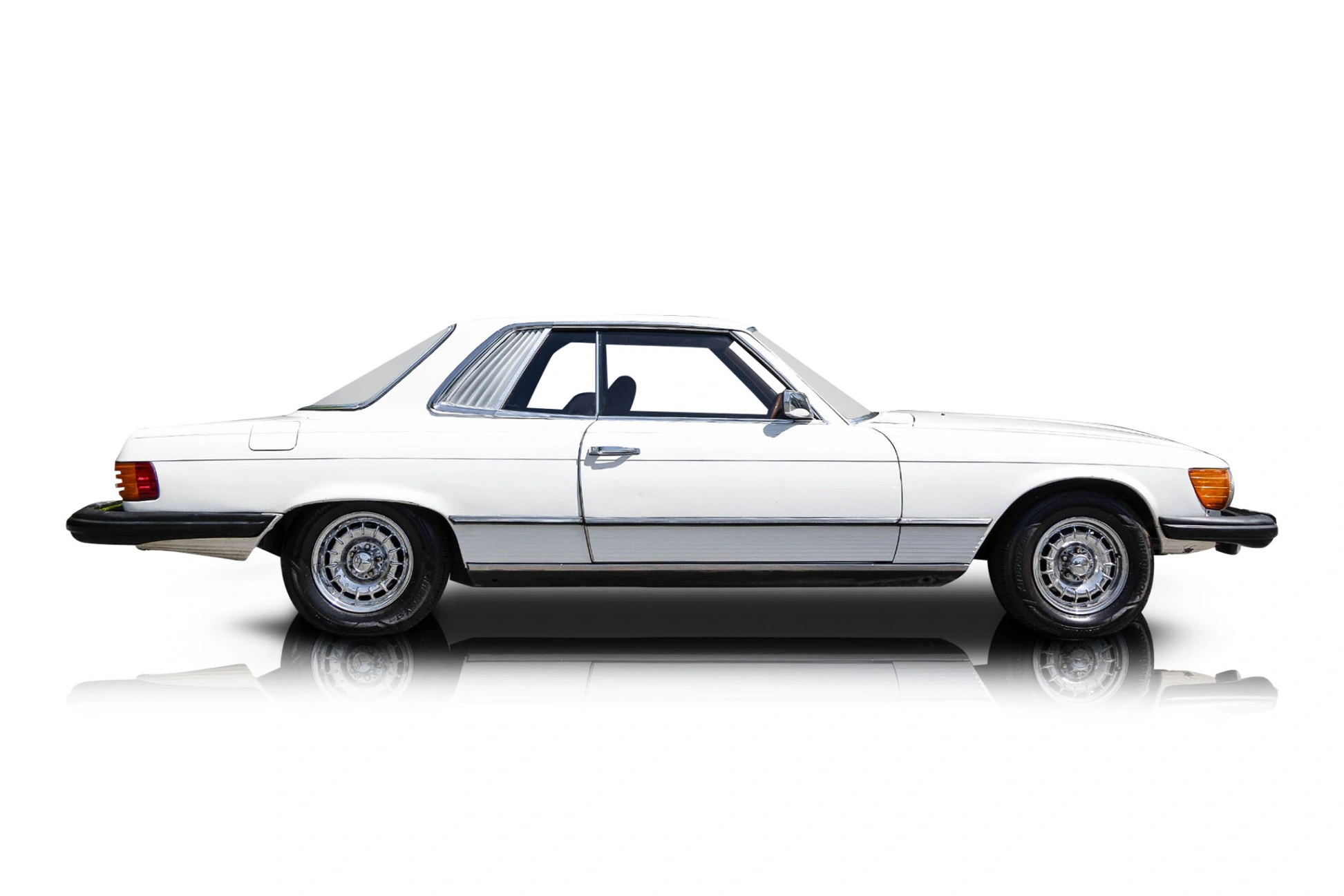An incredible side shot photo of a Mercedes-Benz 450 SLC that you should buy.